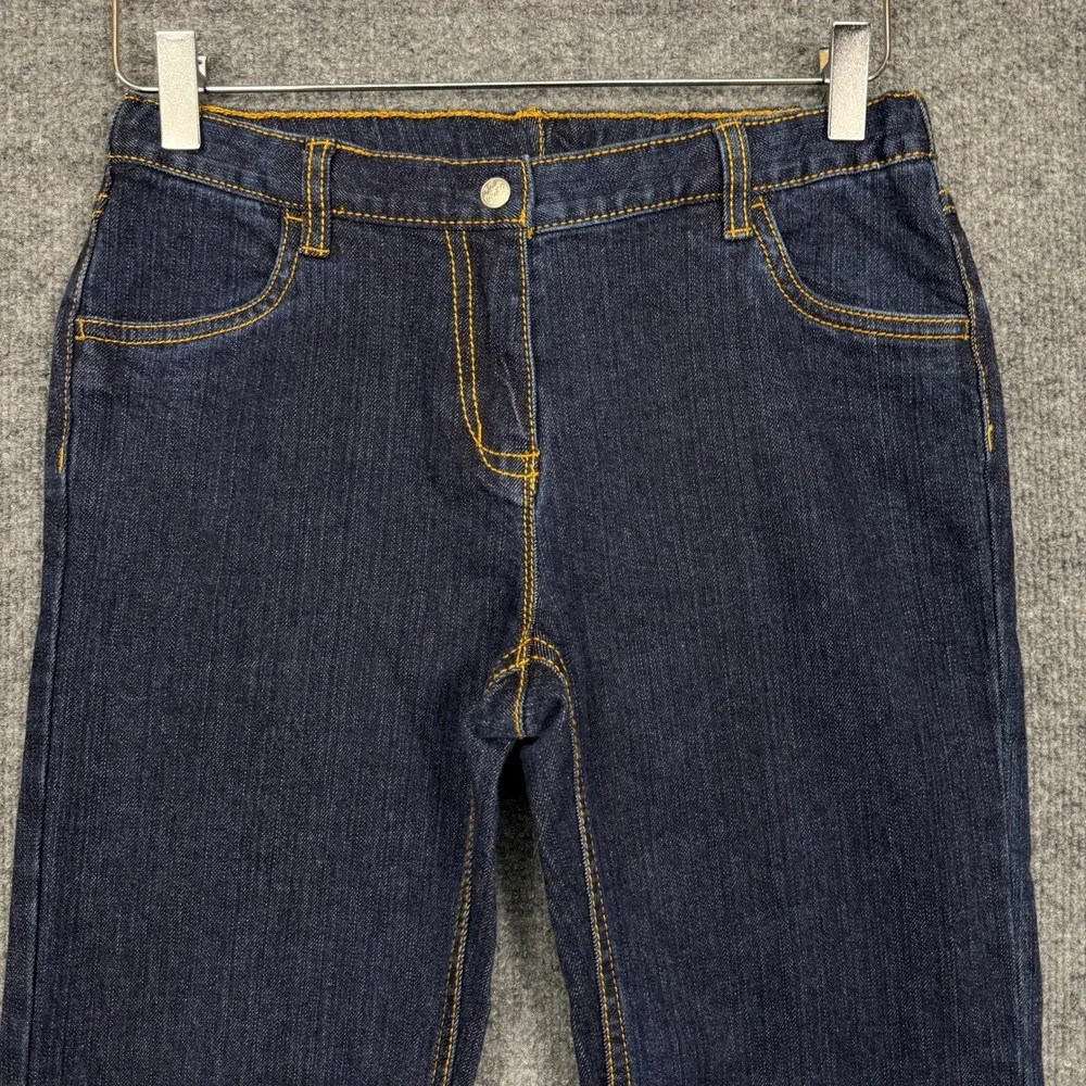 Hanna Andersson Jeans 150 Girls 12 Blue Kid Dark Wash Straight Leg Stretch Denim